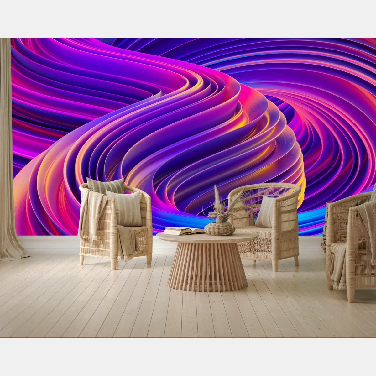 Papier peint vagues abstraites néon et dégradés fluides – Wallnifity® Papier peint vagues abstraites néon et dégradés fluides – Wallnifity®