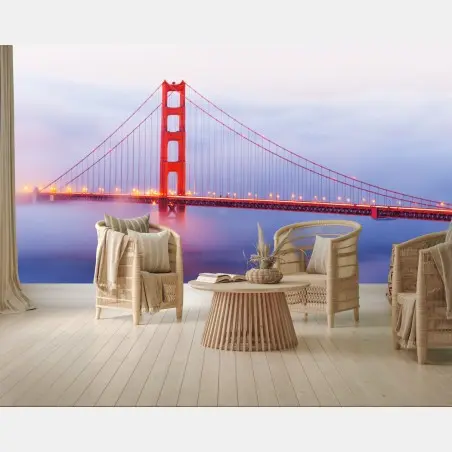 Papier peint pont emblématique de San Francisco dans la brume – Wallnifity®