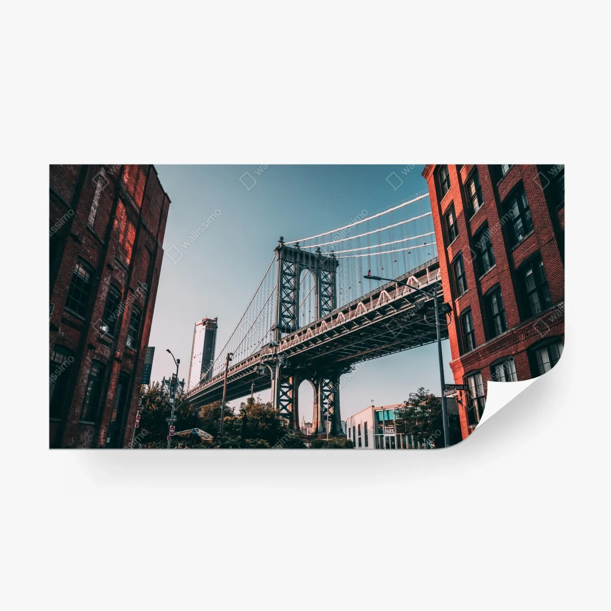 Papier peint vue urbaine du pont de Manhattan depuis Brooklyn – Wallnifity®