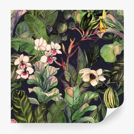 Papier peint jungle florale en aquarelle – Wallnifity®