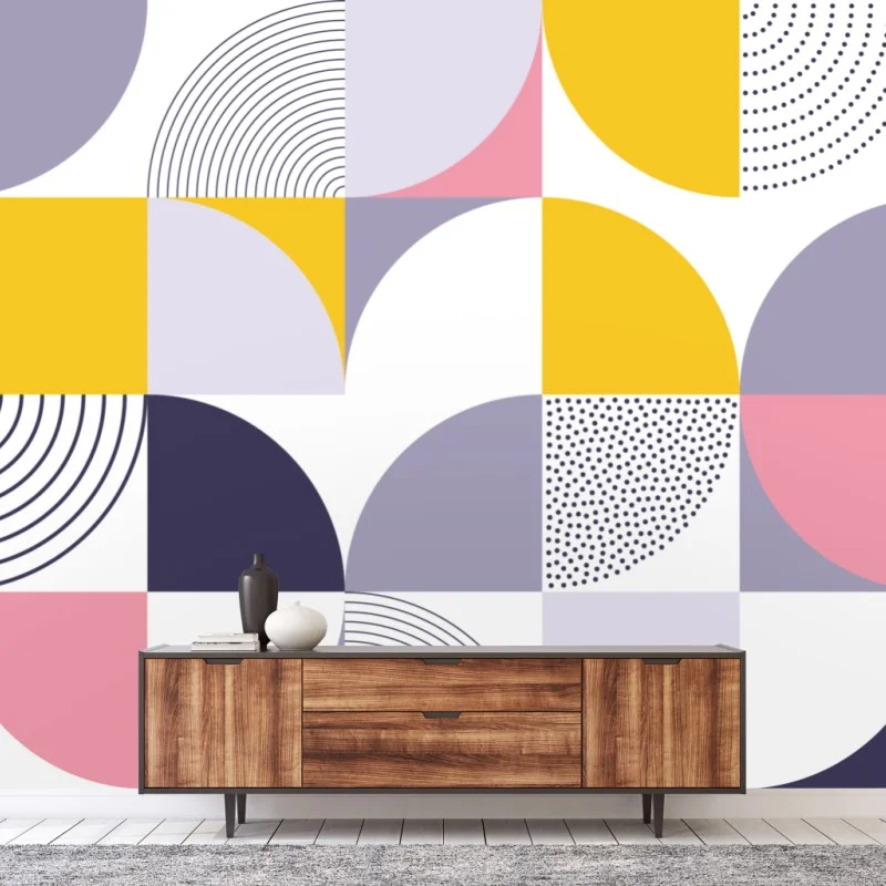 Papier peint composition géométrique pastel moderne – Wallnifity® Papier peint composition géométrique pastel moderne – Wallnifity®