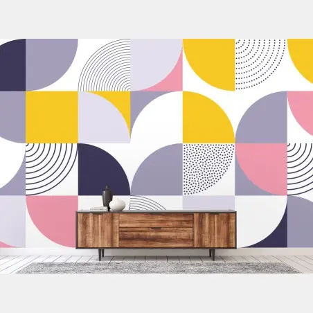 Papier peint composition géométrique pastel moderne – Wallnifity®