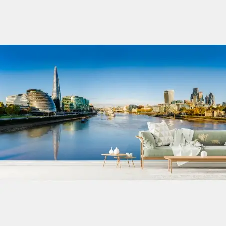 Papier peint panorama de Londres sur la Tamise – Wallnifity®