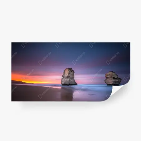 Papier peint paysage côtier au coucher de soleil – Wallnifity®
