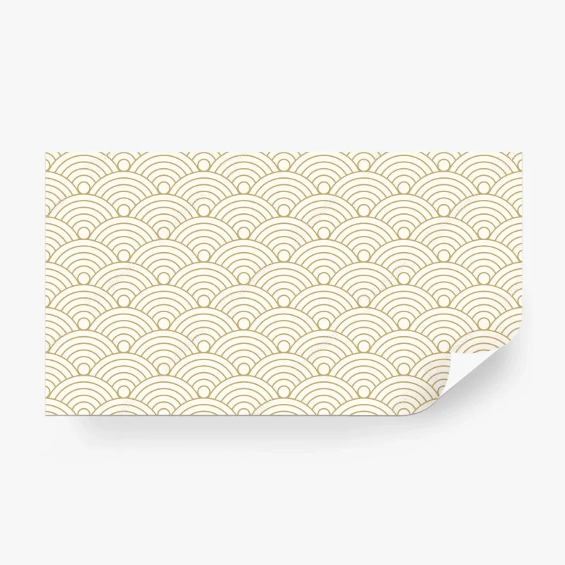 Papier peint motif de vagues japonaises dorées – Wallnifity®