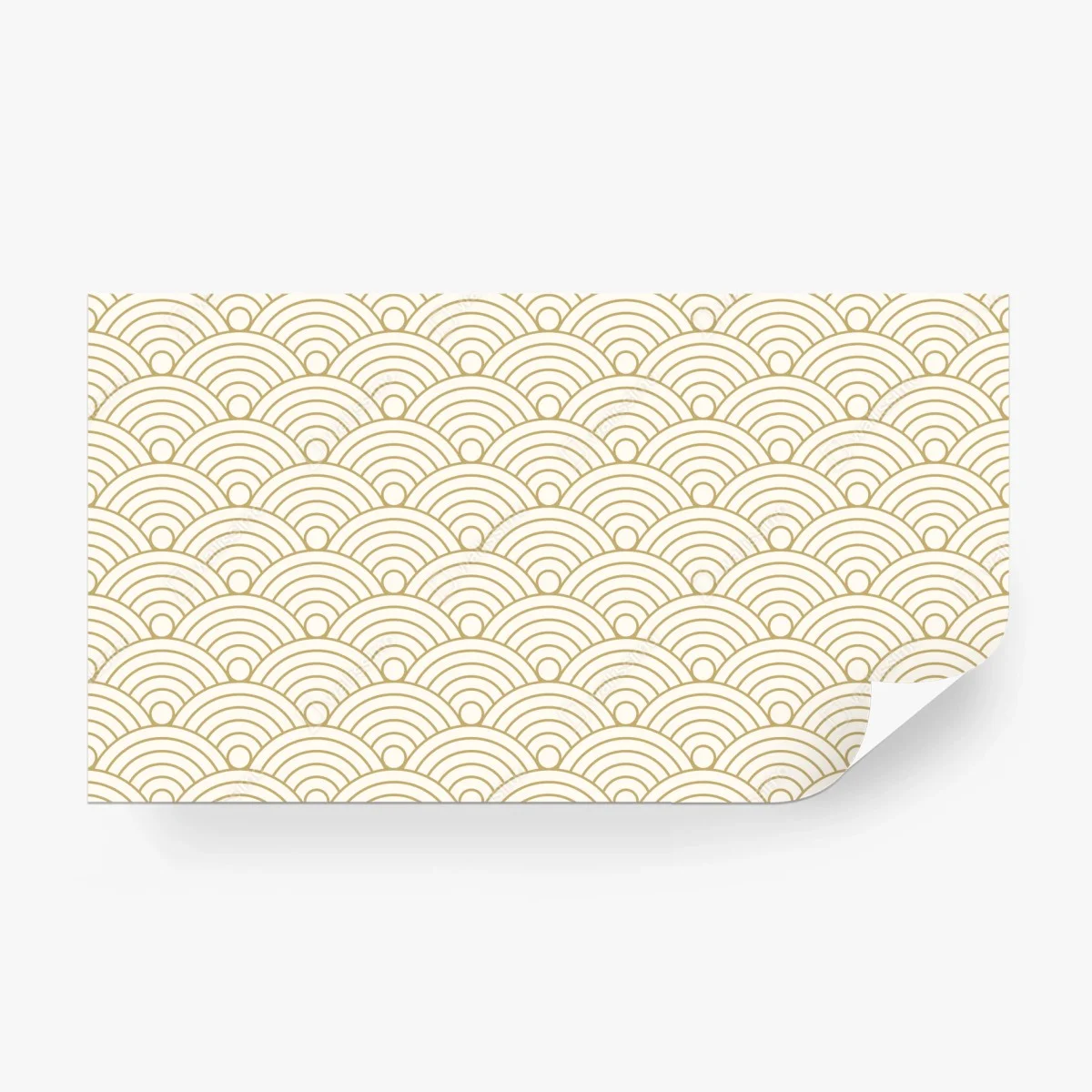Papier peint motif de vagues japonaises dorées – Wallnifity®