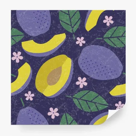 Papier peint prunes et fleurs motif décoratif vintage – Wallnifity®