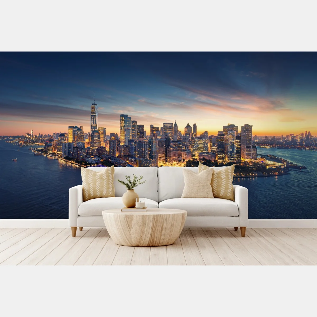Papier peint panorama de New York au lever du soleil – Wallnifity® Papier peint panorama de New York au lever du soleil – Wallnifity®
