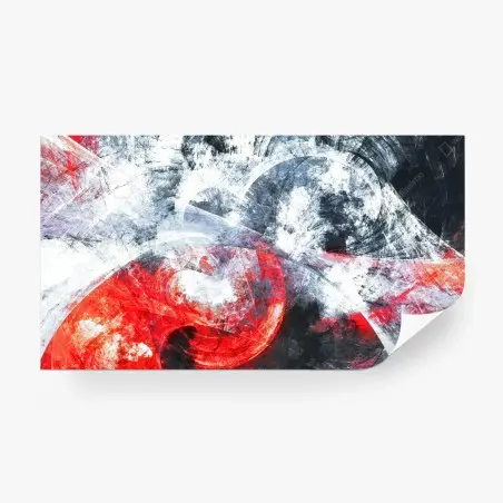 Papier peint vortex fractal rouge et blanc – Wallnifity®
