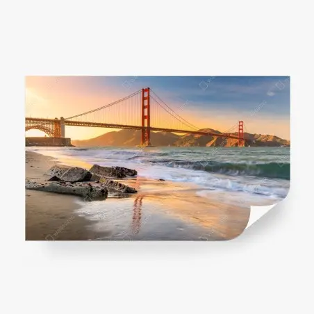 Papier peint pont du Golden Gate à San Francisco au coucher de soleil – Wallnifity®