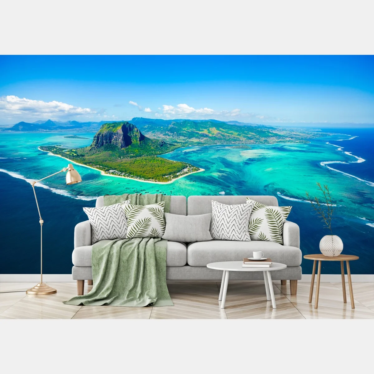 Papier peint panorama aérien du Morne Brabant et lagon turquoise – Wallnifity® Papier peint panorama aérien du Morne Brabant et lagon turquoise – Wallnifity®