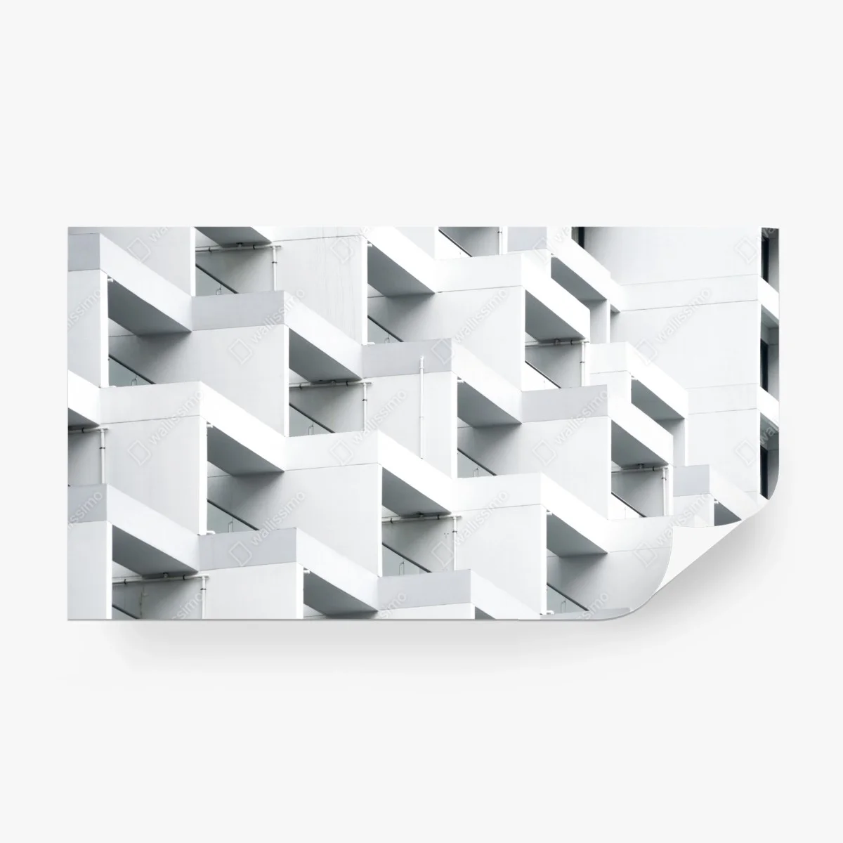 Papier peint façade géométrique en béton blanc – Wallnifity® Papier peint façade géométrique en béton blanc – Wallnifity®