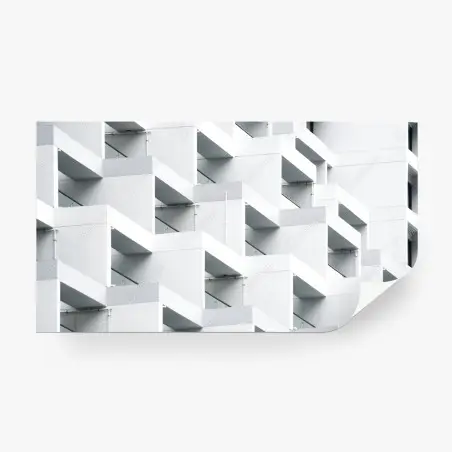 Papier peint façade géométrique en béton blanc – Wallnifity®