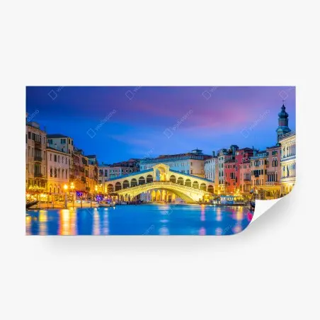 Papier peint crépuscule sur le pont de Rialto à Venise – Wallnifity®