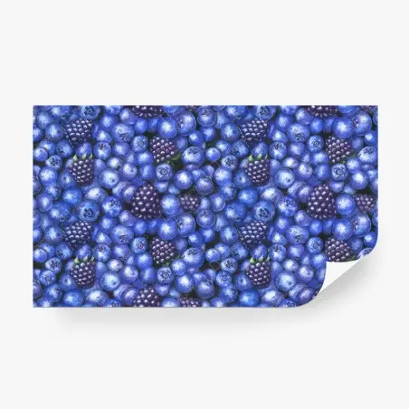 Papier peint motif myrtilles et mûres – Wallnifity®