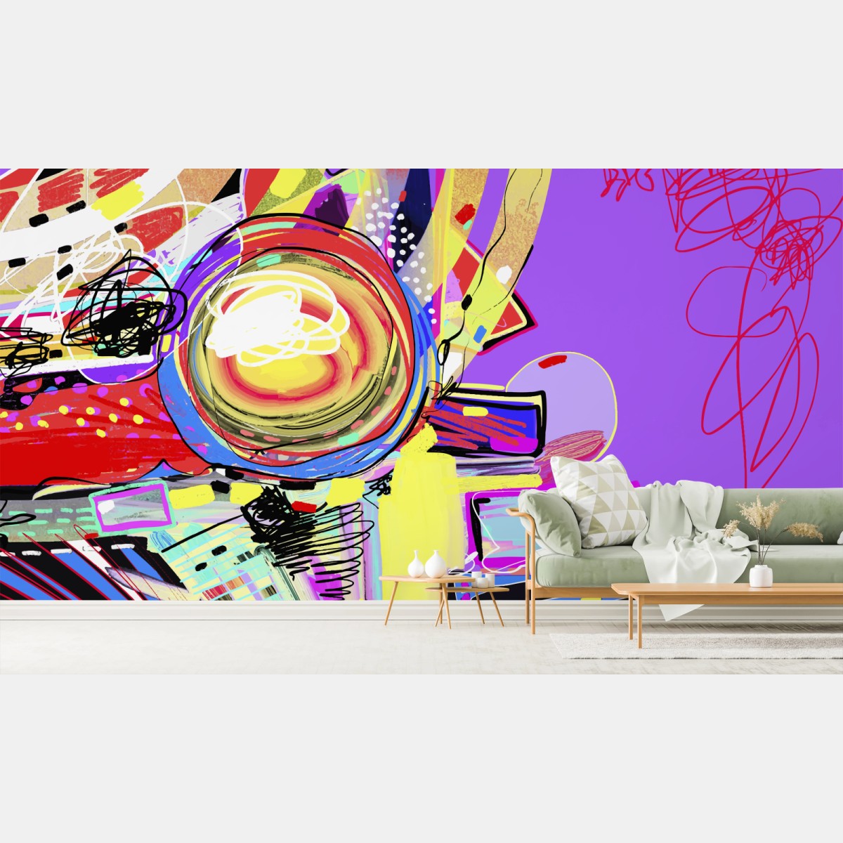 Papier peint tourbillon chromatique contemporain – Wallnifity®