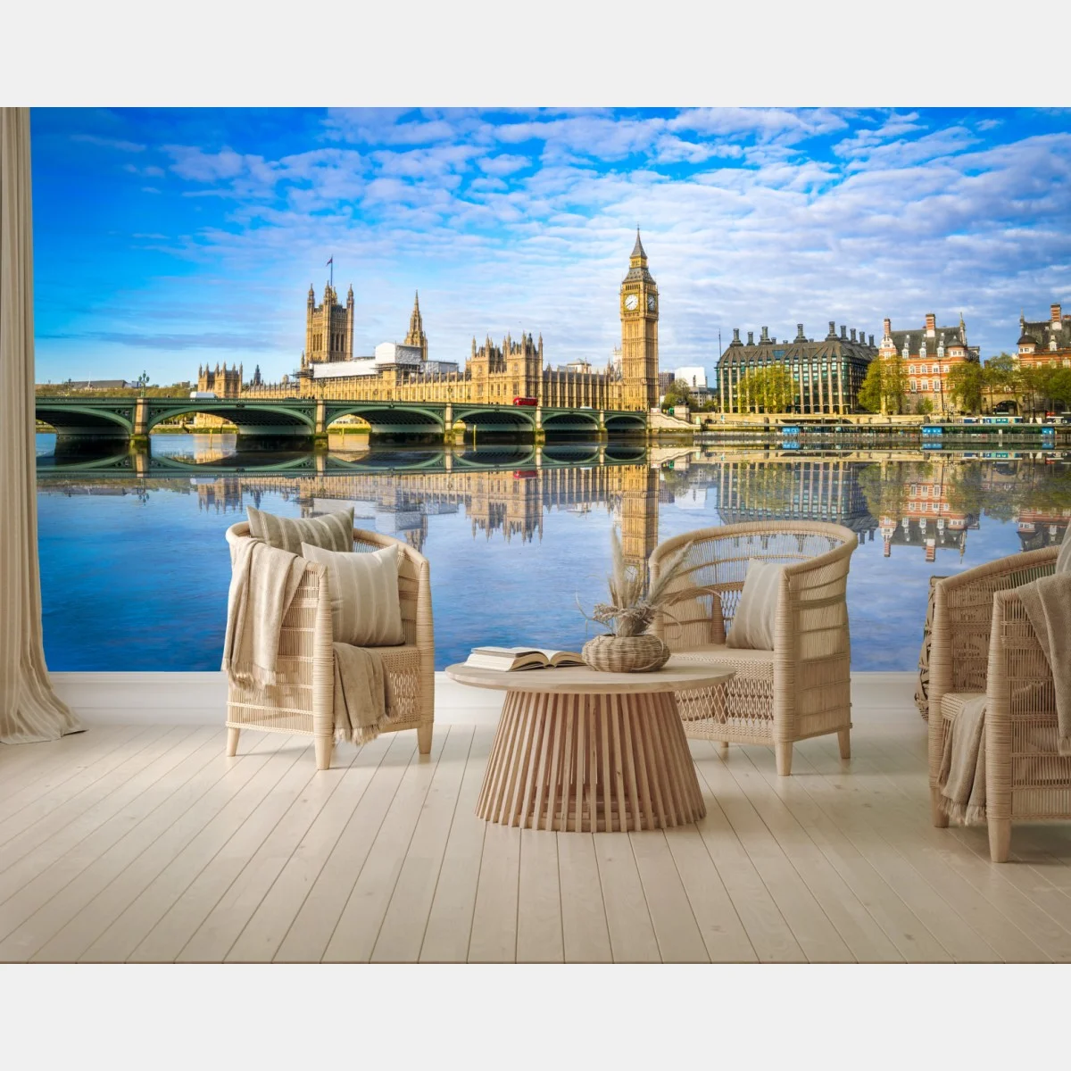 Papier peint reflets matinaux de Big Ben et du Palais de Westminster à Londres sur la Tamise – Wallnifity® Papier peint reflets matinaux de Big Ben et du Palais de Westminster à Londres sur la Tamise – Wallnifity®