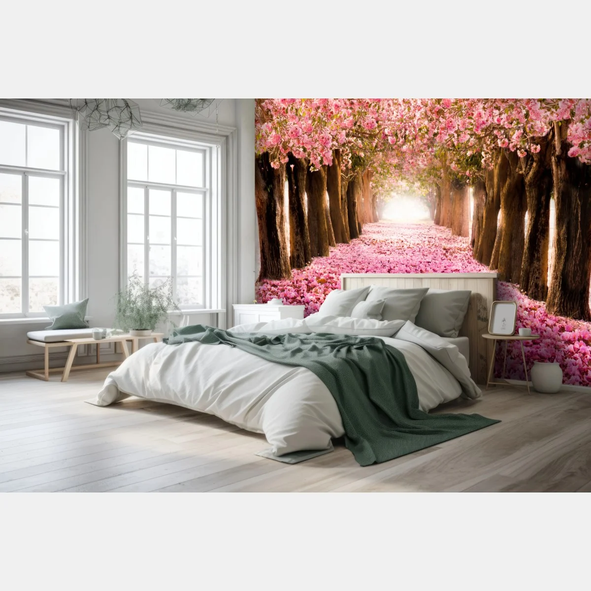 Papier peint allée de cerisiers en fleurs – Wallnifity® Papier peint allée de cerisiers en fleurs – Wallnifity®