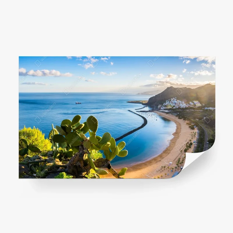 Papier peint panorama ensoleillé de Las Teresitas, Tenerife – Wallnifity® Papier peint panorama ensoleillé de Las Teresitas, Tenerife – Wallnifity®