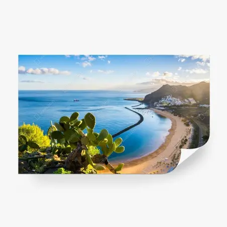 Papier peint panorama ensoleillé de Las Teresitas, Tenerife – Wallnifity®