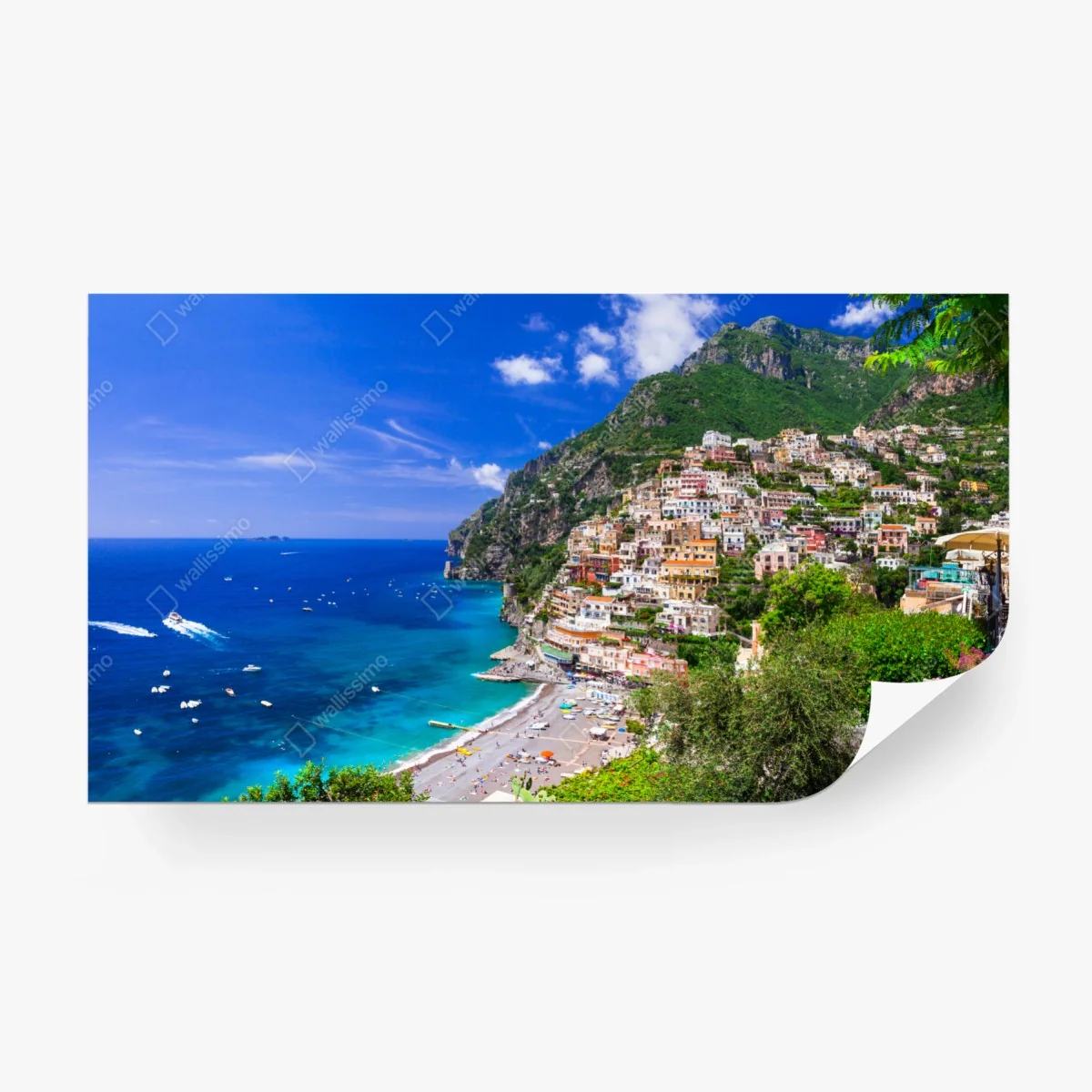 Papier peint vue panoramique de Positano au bord de la mer – Wallnifity® Papier peint vue panoramique de Positano au bord de la mer – Wallnifity®