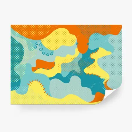 Papier peint composition abstraite colorée d'inspiration pop – Wallnifity®