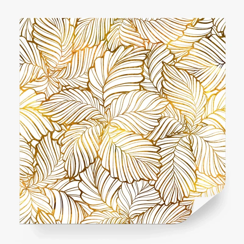 Papier peint motif feuilles tropicales dorées – Wallnifity® Papier peint motif feuilles tropicales dorées – Wallnifity®