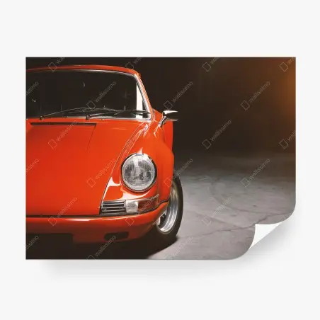 Papier peint voiture de sport vintage rouge des années 70 – Wallnifity®