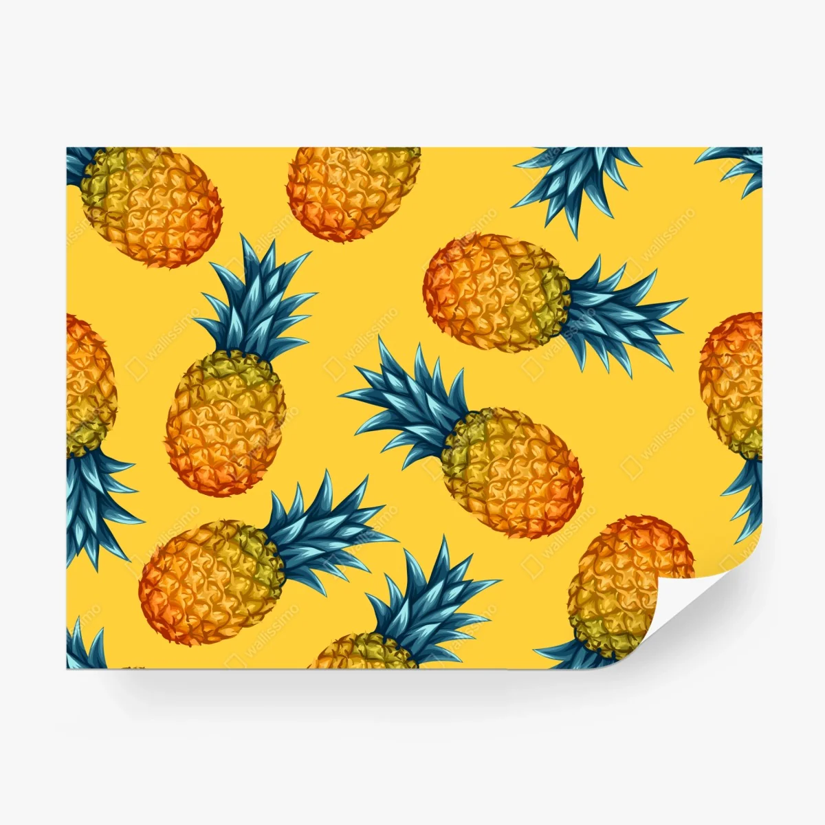 Papier peint motif ananas tropicaux sur fond jaune – Wallnifity® Papier peint motif ananas tropicaux sur fond jaune – Wallnifity®