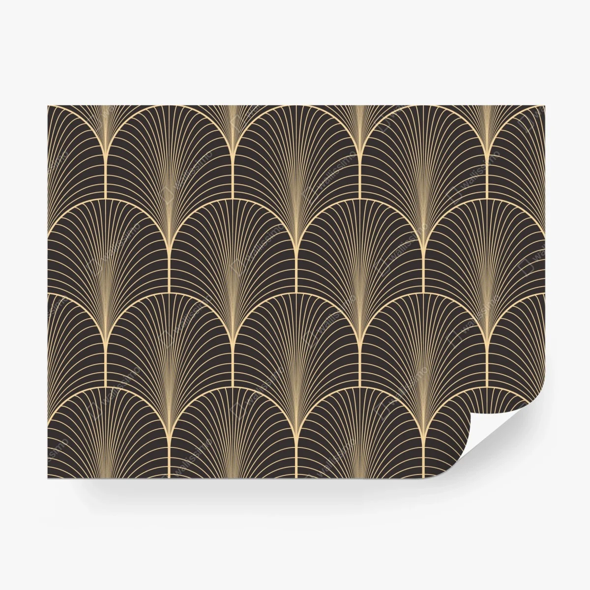 Papier peint motif art déco doré sur fond noir – Wallnifity® Papier peint motif art déco doré sur fond noir – Wallnifity®