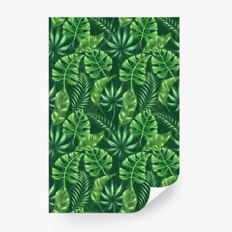 Papier peint motif tropical de feuilles vertes – Wallnifity®