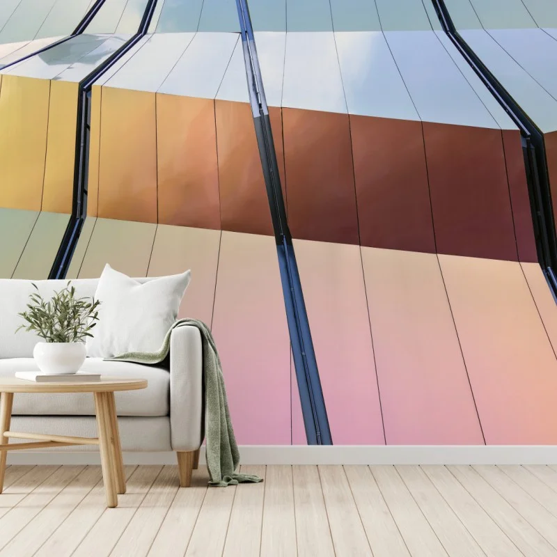Papier peint façade moderne aux reflets irisés – Wallnifity® Papier peint façade moderne aux reflets irisés – Wallnifity®