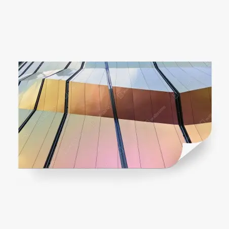 Papier peint façade moderne aux reflets irisés – Wallnifity®