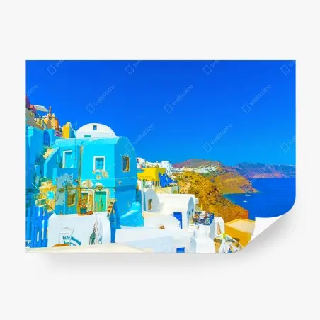 Papier peint vue picturale d'Oia à Santorin – Wallnifity®