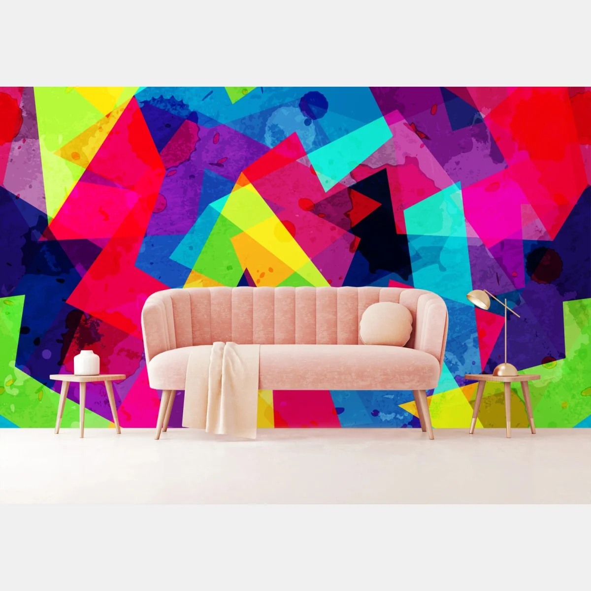 Papier peint explosion géométrique multicolore – Wallnifity® Papier peint explosion géométrique multicolore – Wallnifity®