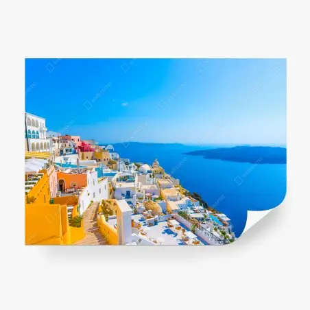 Papier peint vue panoramique sur la caldeira de Santorin – Wallnifity®