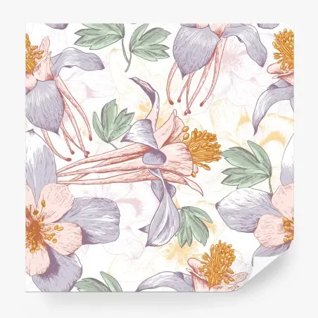 Papier peint motif floral pastel délicat pour décoration intérieure – Wallnifity®
