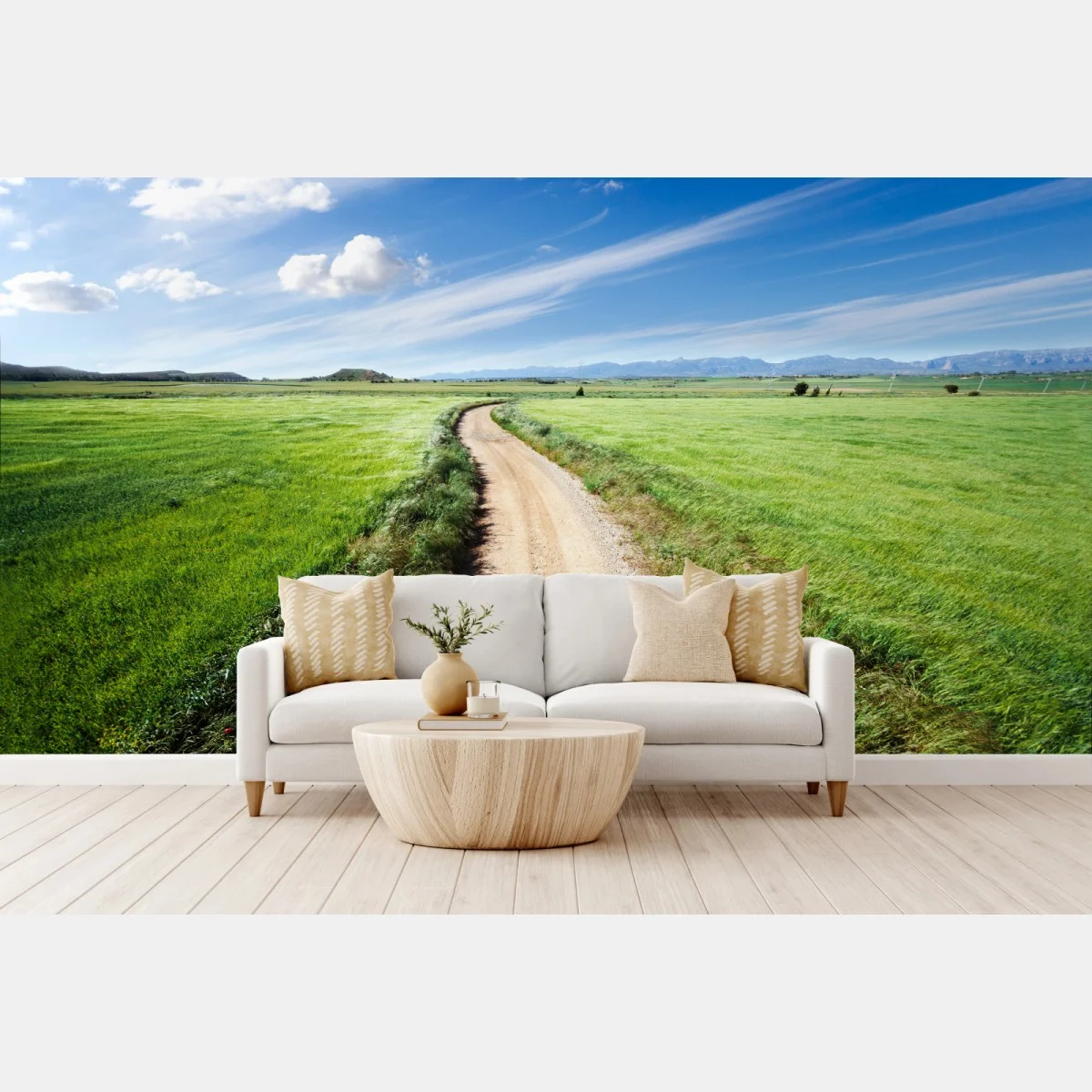 Papier peint chemin campagnard sous ciel bleu – Wallnifity® Papier peint chemin campagnard sous ciel bleu – Wallnifity®