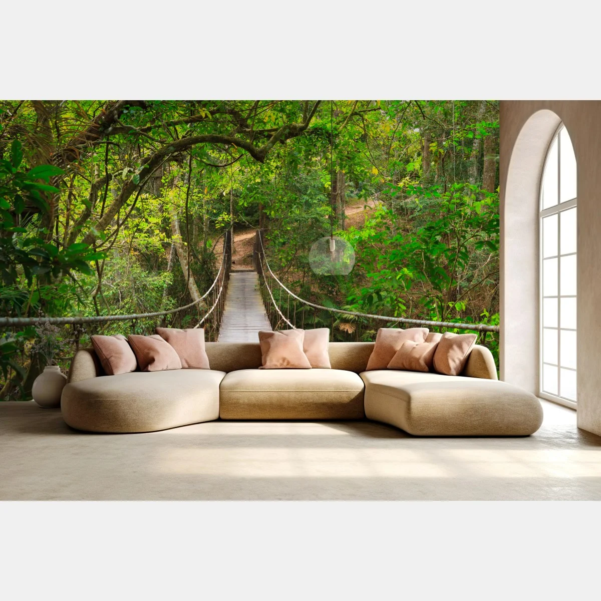 Papier peint passerelle suspendue au coeur de la forêt – Wallnifity® Papier peint passerelle suspendue au coeur de la forêt – Wallnifity®
