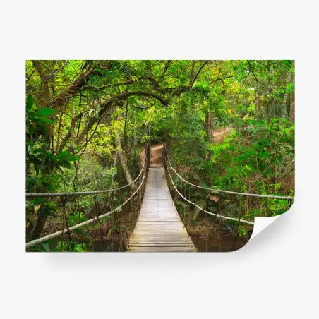 Papier peint passerelle suspendue au coeur de la forêt – Wallnifity®