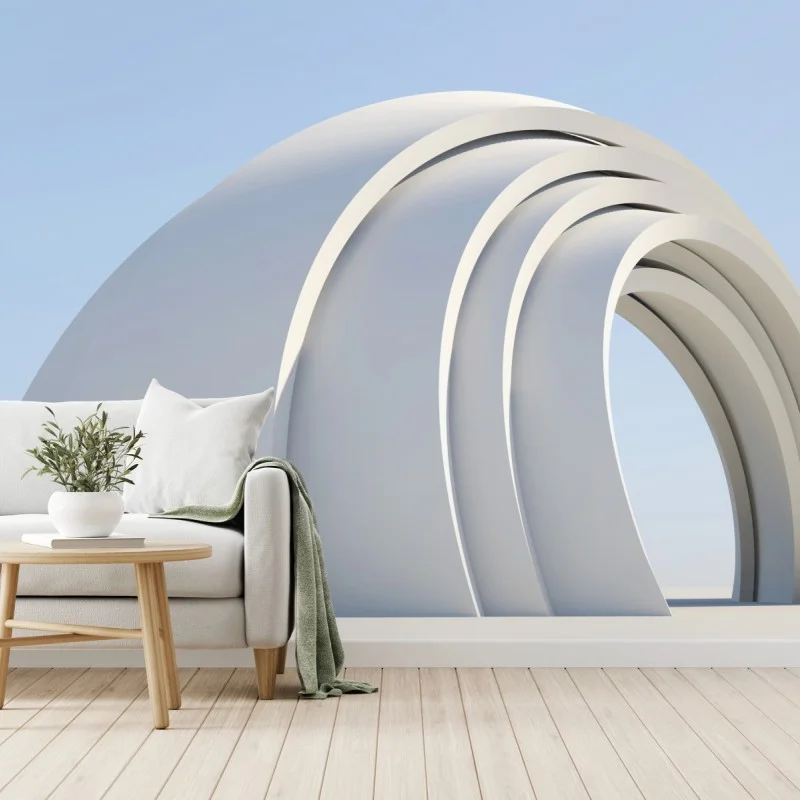 Papier peint arches blanches minimalistes – Wallnifity® Papier peint arches blanches minimalistes – Wallnifity®