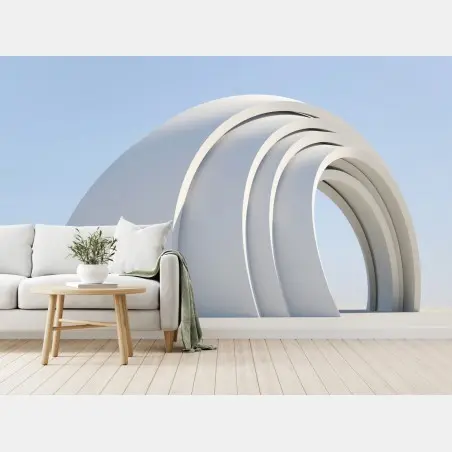 Papier peint arches blanches minimalistes – Wallnifity®