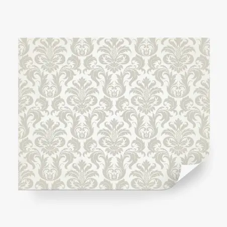 Papier peint motif damassé baroque beige et crème – Wallnifity®