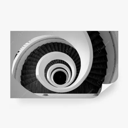 Papier peint spirale architecturale en noir et blanc – Wallnifity®
