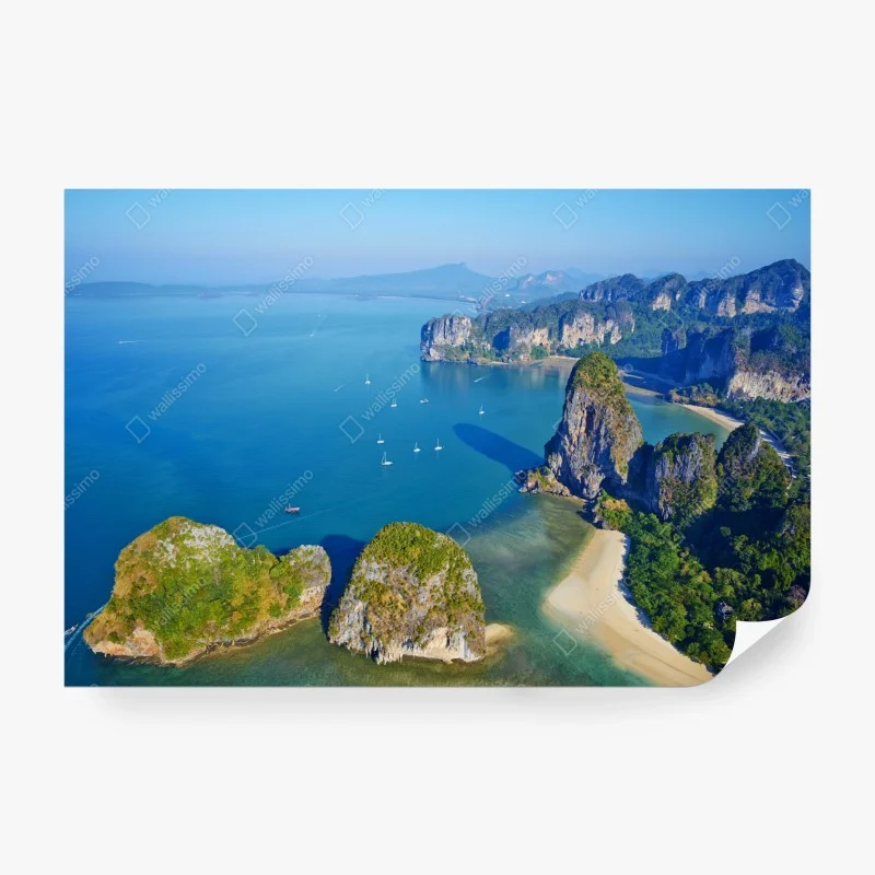 Papier peint vue aérienne d'îles tropicales et falaises – Wallnifity® Papier peint vue aérienne d'îles tropicales et falaises – Wallnifity®