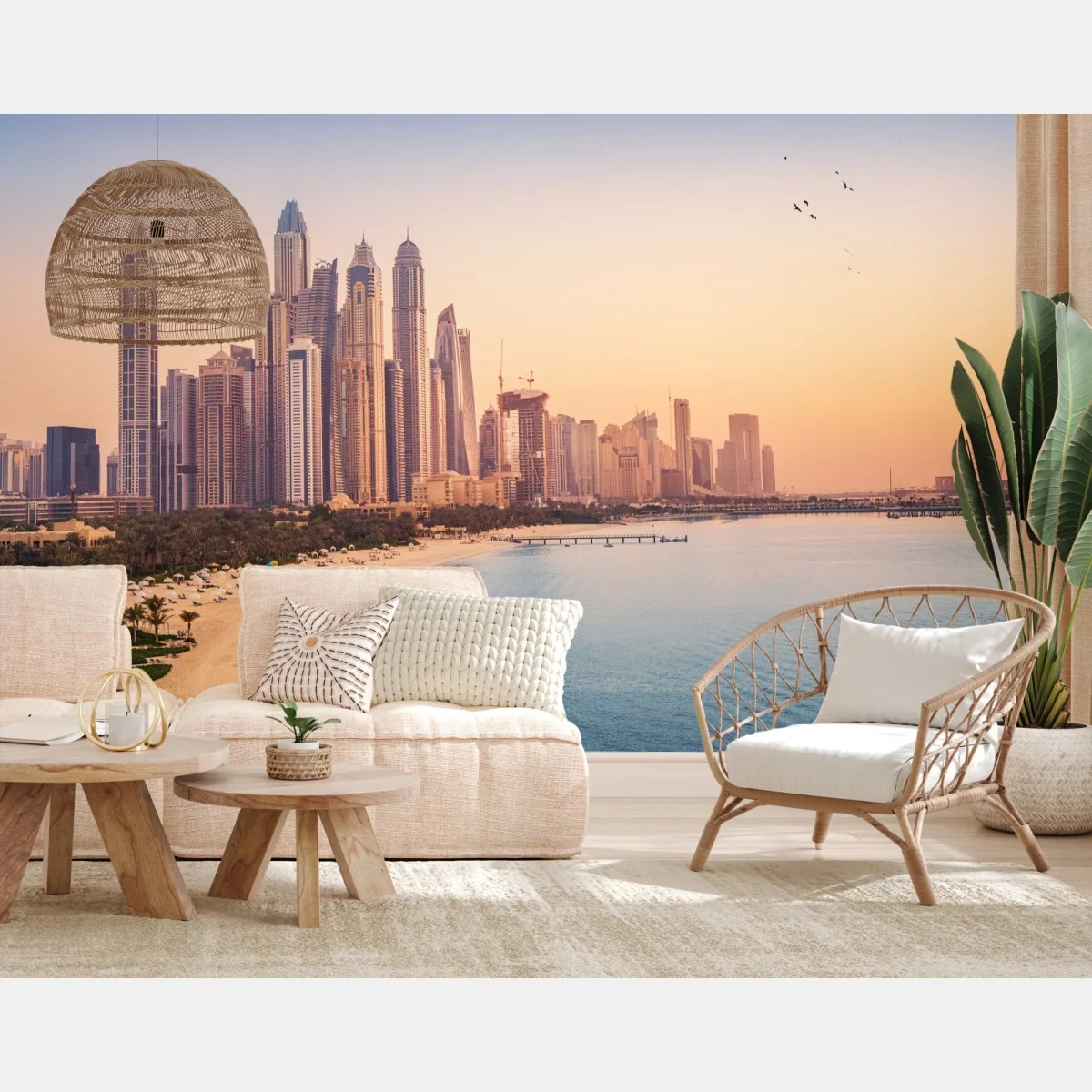 Papier peint coucher de soleil sur le front de mer de Dubaï – Wallnifity® Papier peint coucher de soleil sur le front de mer de Dubaï – Wallnifity®