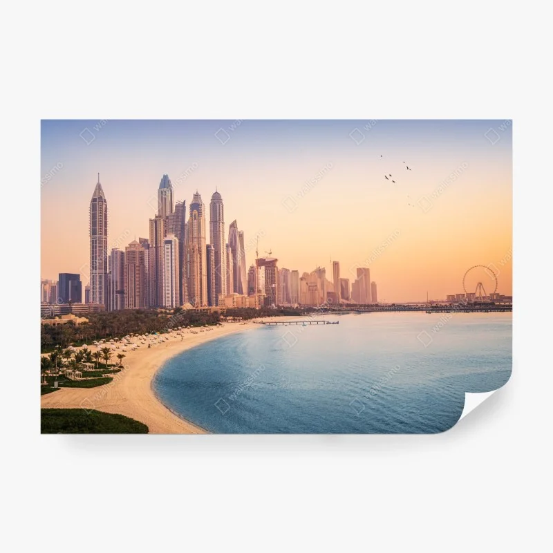 Papier peint coucher de soleil sur le front de mer de Dubaï – Wallnifity® Papier peint coucher de soleil sur le front de mer de Dubaï – Wallnifity®