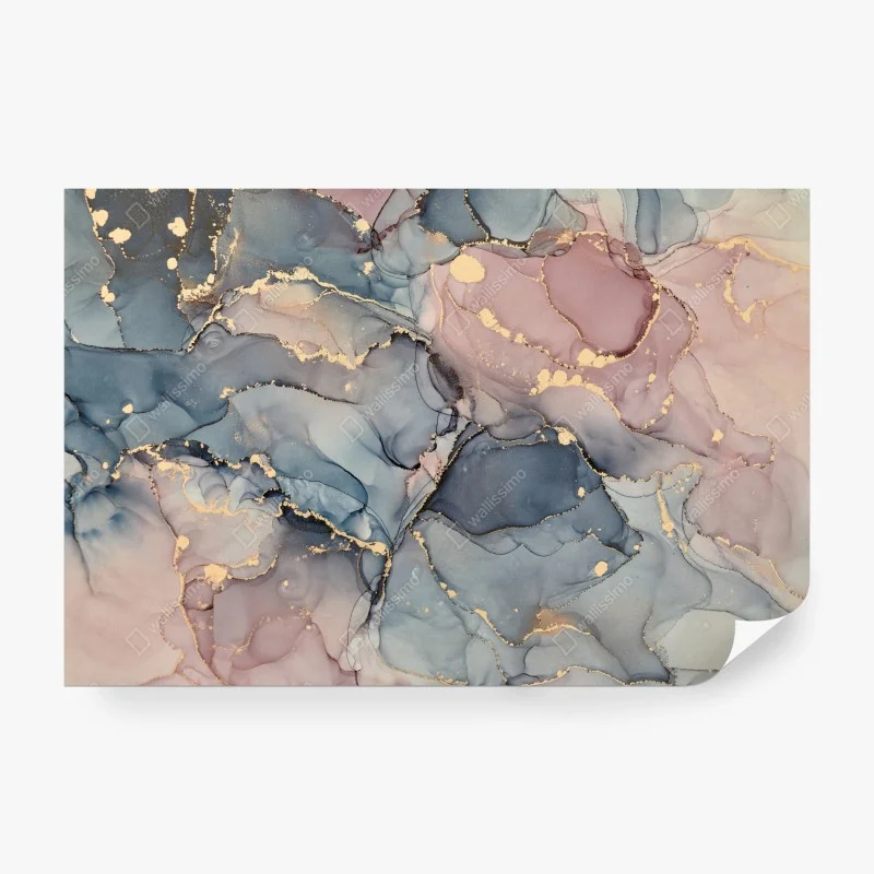 Papier peint marbrures dorées: harmonie abstraite en tons pastel – Wallnifity® Papier peint marbrures dorées: harmonie abstraite en tons pastel – Wallnifity®