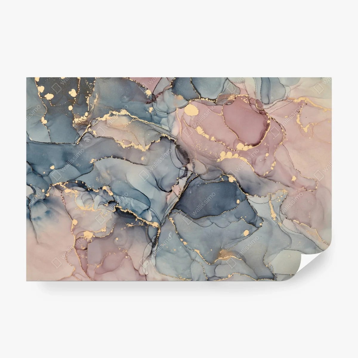 Papier peint marbrures dorées: harmonie abstraite en tons pastel – Wallnifity® Papier peint marbrures dorées: harmonie abstraite en tons pastel – Wallnifity®