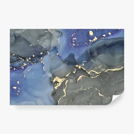 Papier peint paysage abstrait liquide aux reflets dorés – Wallnifity®